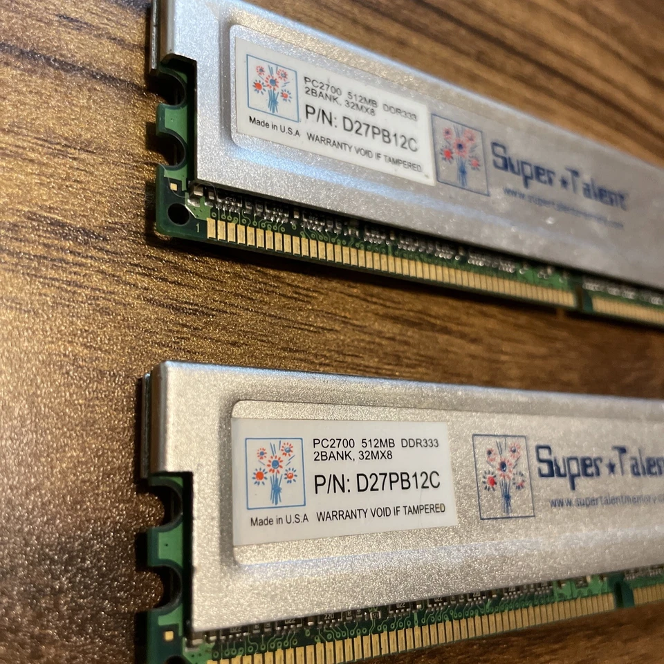 D27PB12C Super Talent 512MB Memory Module, (2 pcs.) PC Parts Computer RAM - Image 2 of 2