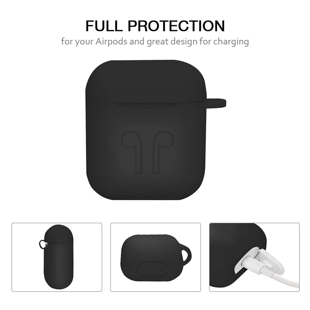 Apple Airpod case Wireless Earphone Case Accessories, Silicone Protective  Cover + Key Ring Clasp Set for