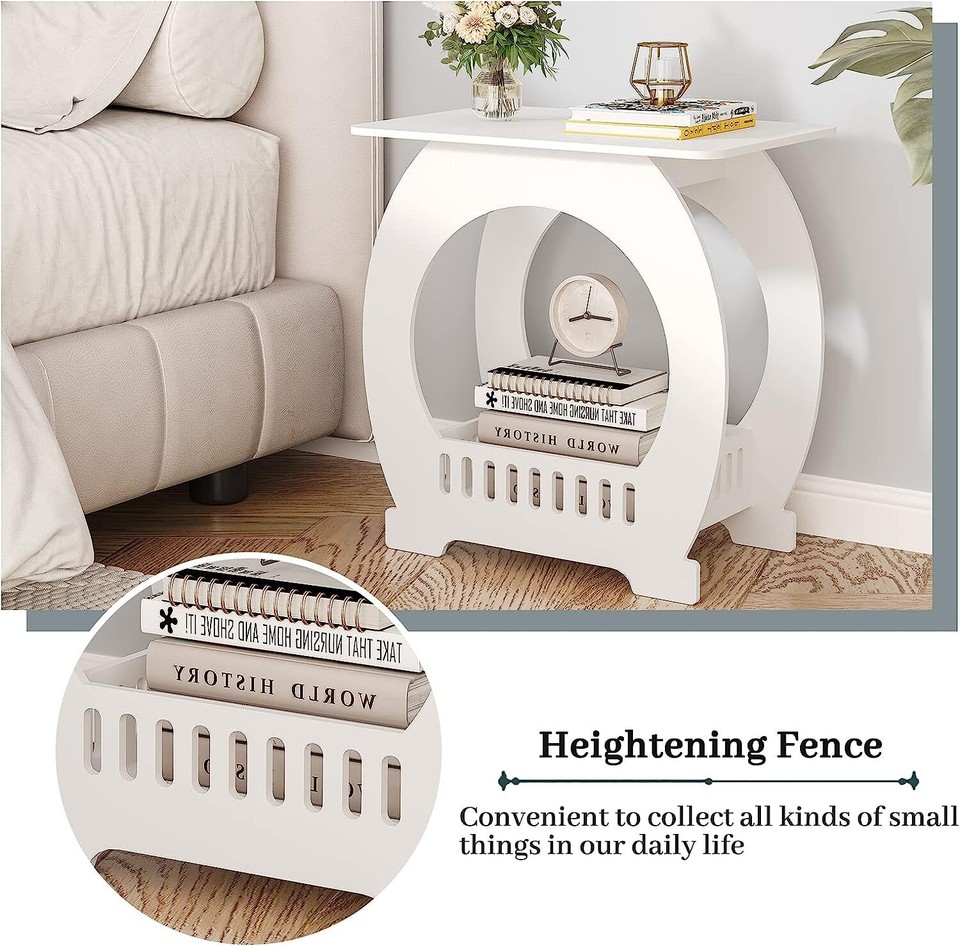 1/2X Bedside Table White Drawer Cabinet Side End Table Nightstand ...