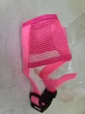 Adjustable Dog Muzzle Mouth Mesh Mask Anti Stop Bite Chewing Breathable Pink Med