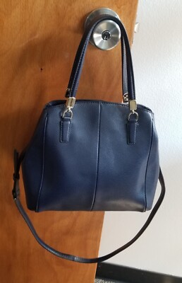 Authentic COACH #34663 Minetta Leather Satchel Midnight Blue Purse