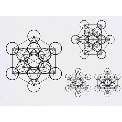 4 x 'Metatron Würfel Geometrie' Temporäre Tattoos / Transfers (TO00103314)