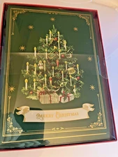 Punch Studio VINTAGE-LOOK CHRISTMAS TREE 15 Christmas cards & envelopes NEW