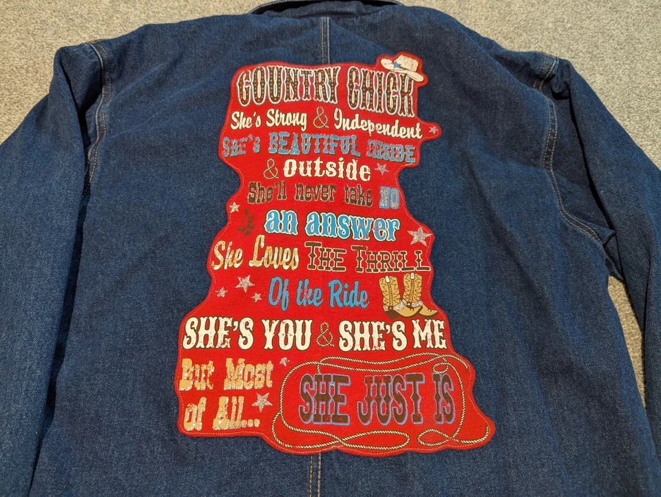 Chaqueta de Colección Sergio Valente Mujer Grande Azul Denim Western Toggle Abrigo de Lona Foto 2 de 4