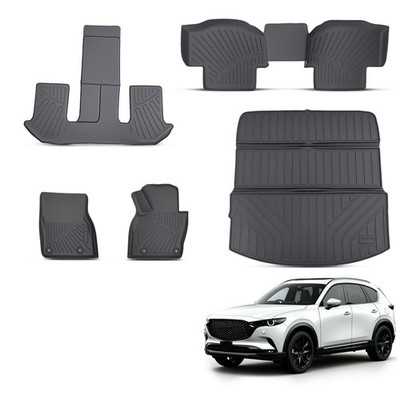 Car Carpet Floor Mat Set & Liner for Mazda CX90 CX-90 PHEV 2024 7 Seats TPE