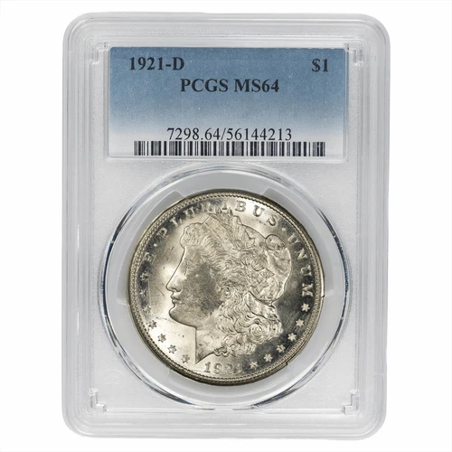 1921D Morgan Silver Dollar  $1 PCGS MS 64