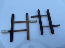 Choice Of 2 Antique Wooden Rope /Fabric Spools Winders Clothesline Reel Wood