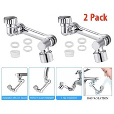 Faucet Aerator Universal 1080 Swivel Robotic Arm Swivel Extension Abs 2-Pack