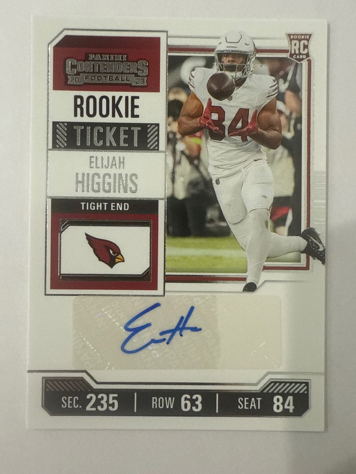 Elijah Higgins Panini Contenders #286 Base