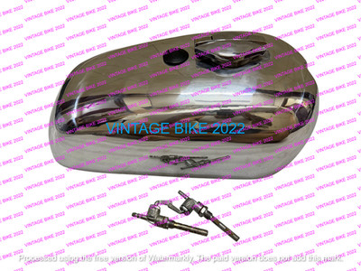 BSA A65 SPITFIRE HORNET 2 GALLONEN ALUMINIUM KRAFTSTOFFTANK + HAHNDECKEL / PA...