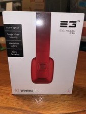 E.G. AUDIO Wireless Bluetooth Noise Cancelling Headphones, Built in Mic, RED