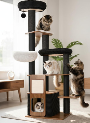 63'' Heavy Duty Cat Tree for Indoor Cats, Sturdy Cat Tower for Large Cats with Sc