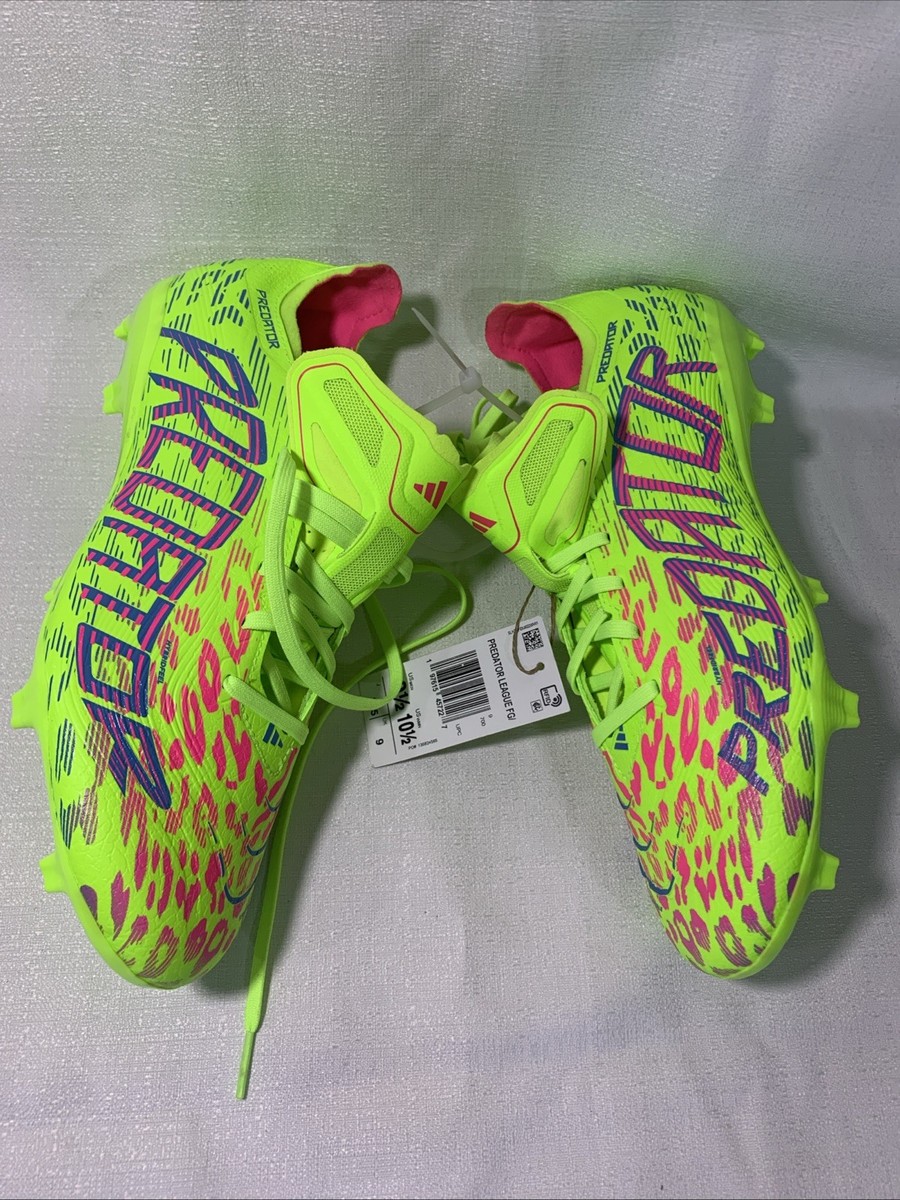 Sz 9.5 Mens Adidas Predator 24 League FG MG Soccer Cleats Neon