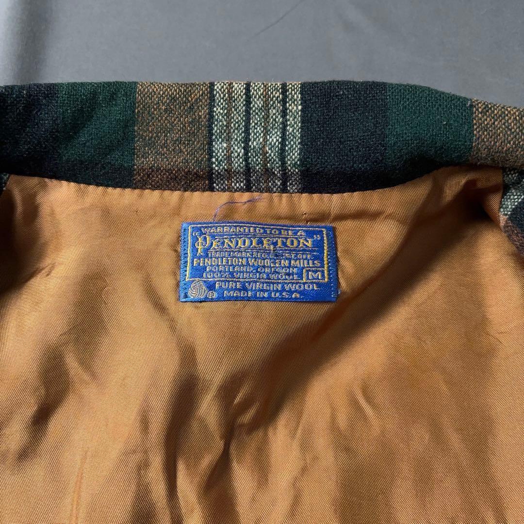 Pendleton 70s Wool Tailored Jacket Check Cover Bu… - image 4