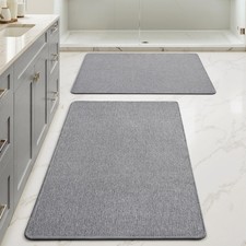 Miulee Set Of 2 Ultra Thin Bathroom Rugs Rubber Bath Mats For Bathroom Non Slip