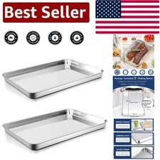 Multi-Use 16 Inch Stainless Steel Cookie Sheet - Set of 2 for Baking & Roasting