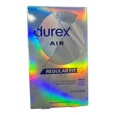 Durex Air Extra Thin Condoms 10 Count Transparent Natural Rubber Latex NEW