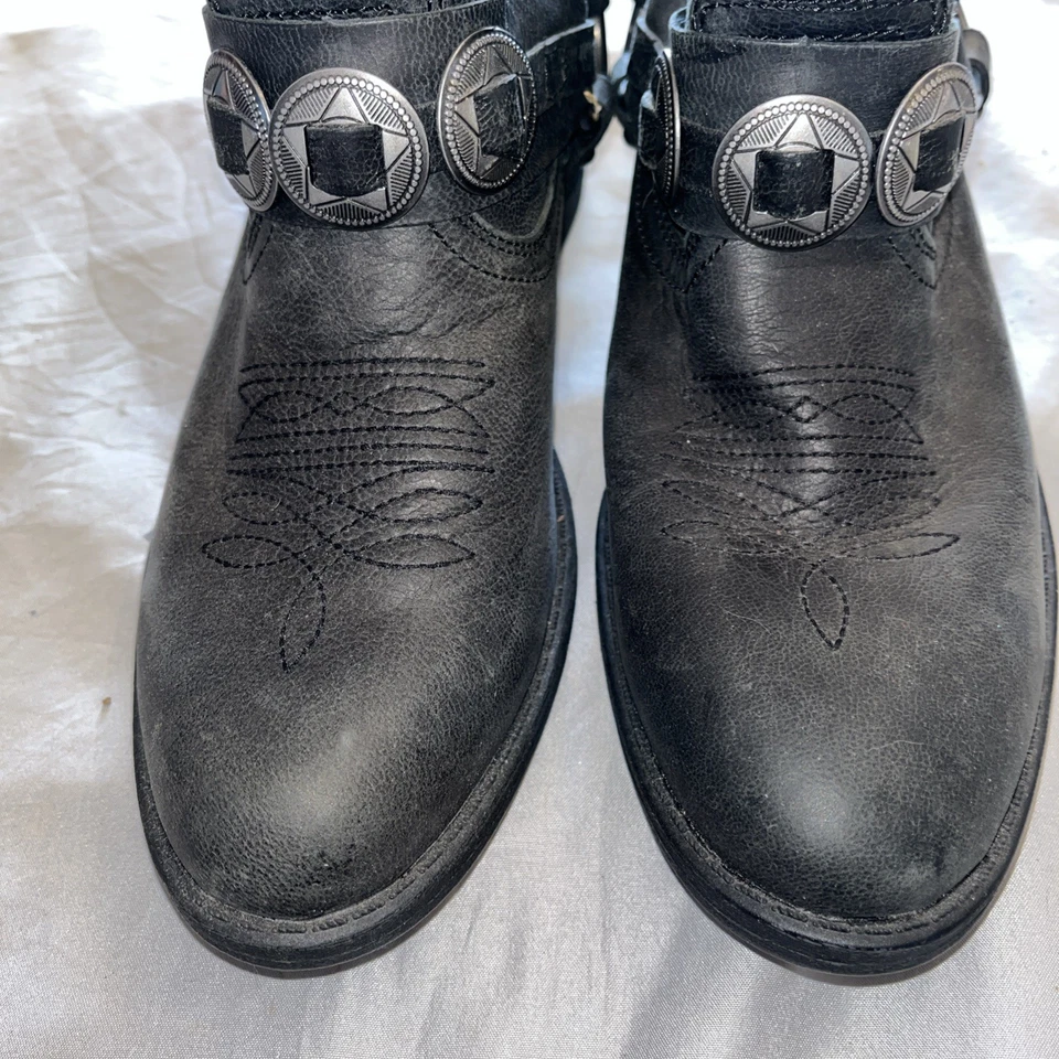De colección Ralph Lauren Denim Supply Western Afton Botas Talla 7B Gris Foto 2 de 4
