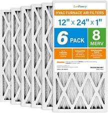 6 Pack 12x24x1 Air Filter MERV 8 Electrostatic Pleated Furnace AC Filter