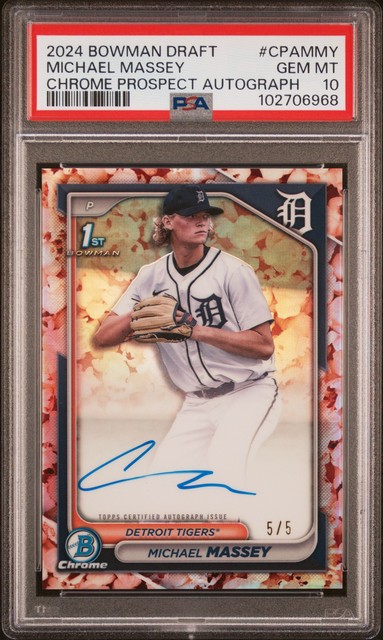 2024 Bowman Draft Chrome 5/5 Auto #CPAMMY Michael Massey Tigers