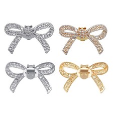 Detachable Shoe Clip With Sparkling Gems Unique Bowknot Shoe Accessory