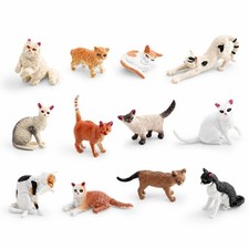 12 St&uuml;ck Miniatur-Katzen winzig Katzen-Modelle vielseitig f&uuml;r Sammler, Kinder
