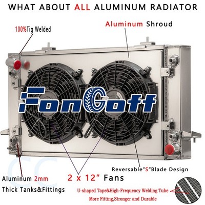 4 Rows Radiator Shroud Fan Fits 1987-1998 88 Land Rover Range Rover Discovery AT