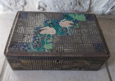 Ancienne boite métal biscuits gâteaux Oiseaux Grues Van Melle Pays-Bas Vintage