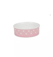 Bone Dry Paw Print Pet Bowl, Dishwasher Safe, Non-Slip,(1 BOWL)large 7.5x2.4