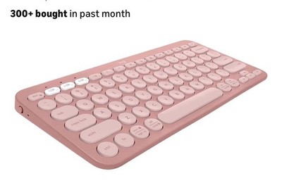 Logitech Pebble Keys 2 K380s, Multi-Device Bluetooth Wireless Keyboard Slim Rose