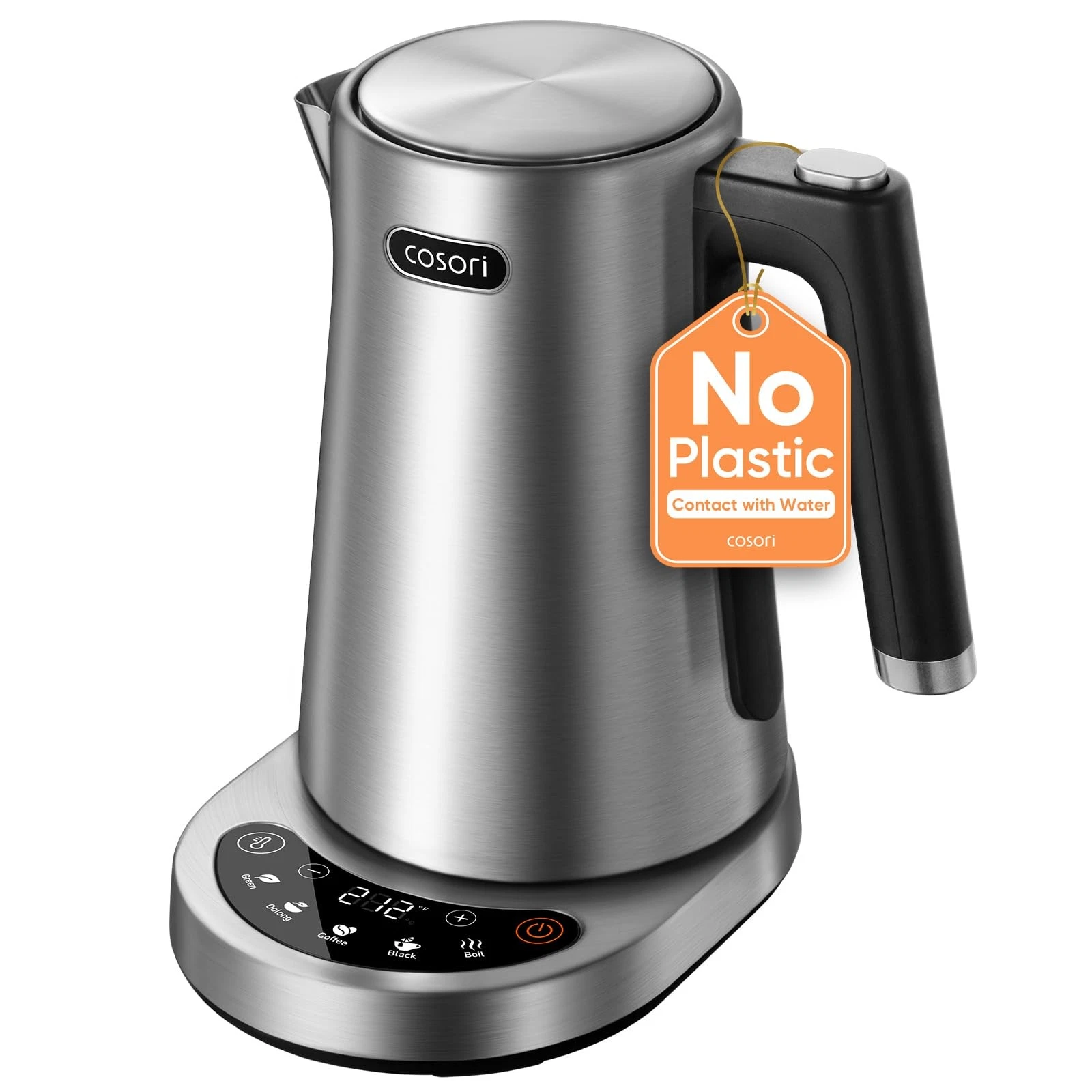 Cosori Electric Kettle, Plastic-Free Interior, 5 Presets ±5℉ Temperature Control