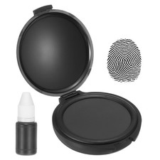Fingerprint Ink Pads with 5ml Water-Based Ink for Office Supplies, Black