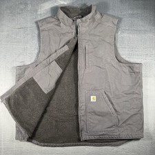 Carhartt Mens Mock Neck Sherpa Lined Vest Loose Fit Washed 3XL Tall 104277 GVL