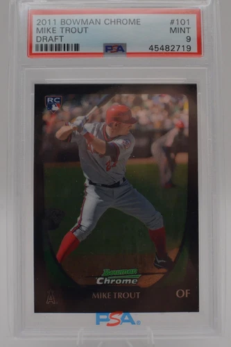 2011 Bowman Chrome Draft #101 MIKE TROUT Rookie RC Angels MVP PSA 9 MINT