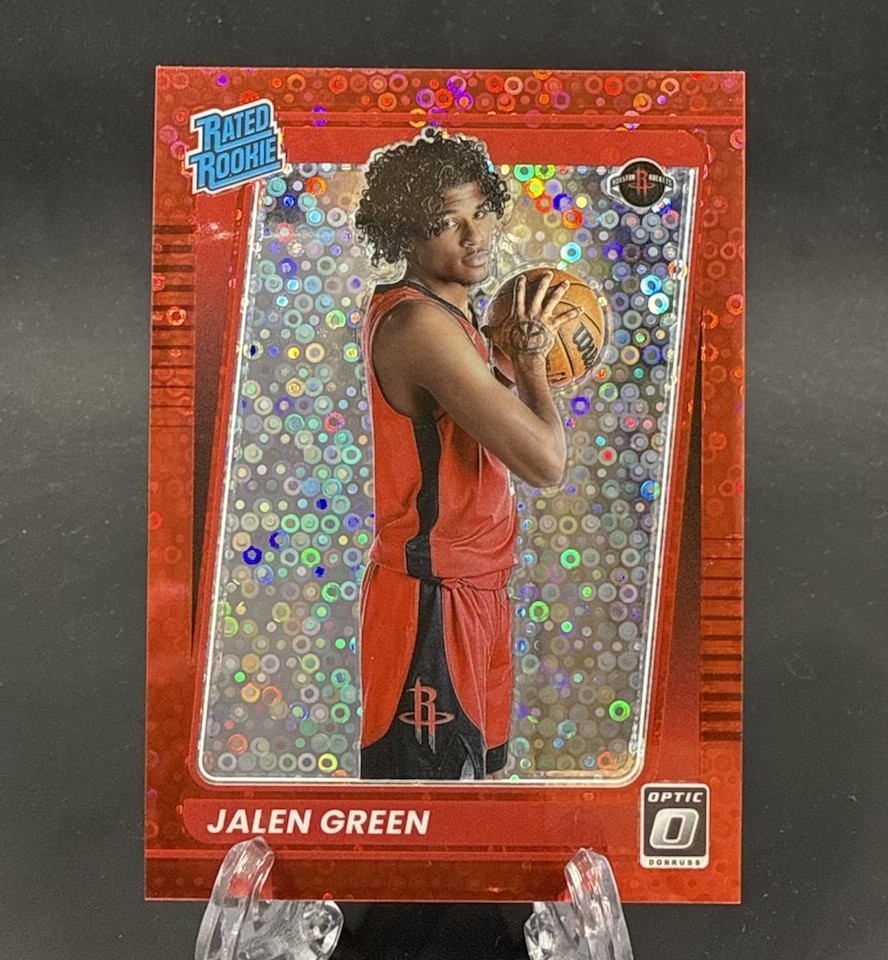 2021 DONRUSS OPTIC JALEN GREEN RATED ROOKIE RED FAST BREAK /85! #159. ROCKETS!