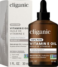 Cliganic 100 Pure Vitamin E Oil for Skin, Hair  Face - 1 Fl Oz Pack of 1 