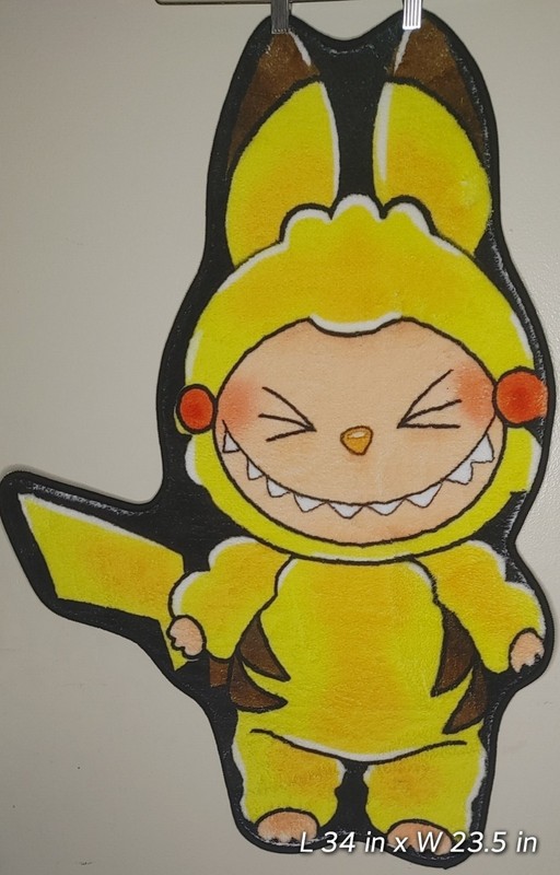 LABUBU x POKEMON Pikachu Custom Super Soft / Plush Fluffy Detailed Area Tuft Rug