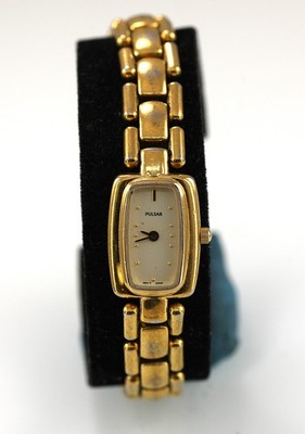 Pulsar Damen Uhr Gold Edelstahl Wasserfest Batterie Creme Quarz