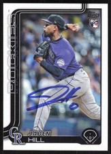 2025 Topps Jaden Hill Rookie Auto Colorado Rockies #556 RC Card Signed. rookie card picture
