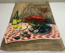 Vintage Kitchen Dish Towel, French Country, France, Fruits De Mer, Vory, Seafood