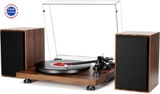 Bluetooth Turntable HiFi System 36 Watt Speakers Bookshelf Patend Designed Vinyl