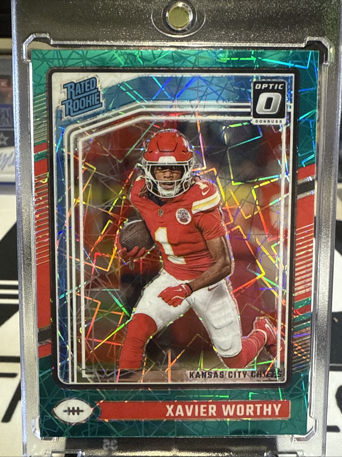 2024 Donruss Optic - Rated Rookie Xavier Worthy #300 Teal Velocity Prizm (RC)