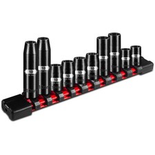 10 Pcs 1/4"  3/8" Drive 10mm impact Socket Set, Deep  Shallow