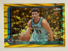2025-26 Topps Chrome Tidjane Salaun Gold Raywave /50 Charlotte Hornets #8 SP