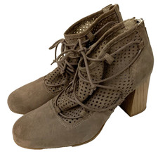 Clarks Narrative Perforated Boots Brown Suede + Back Zipped - UK 8 D EU 42