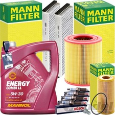 MANN INSPEKTIONSPAKET+MANNOL 5W-30 MOTORÖL passend für 2.0 TFSI AUDI A6 C6 4F2/5