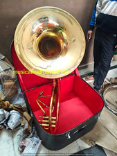 SOUSAPHONE 22 "BELL MADE OF BRASS IN GOLDEN POLISH+MOUTHPC+ CASE BOX + FREE SHIP