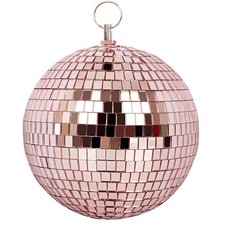 Mirror Disco Ball 6 Inch with Hanging Ring for Party DJ Club Rose Gold