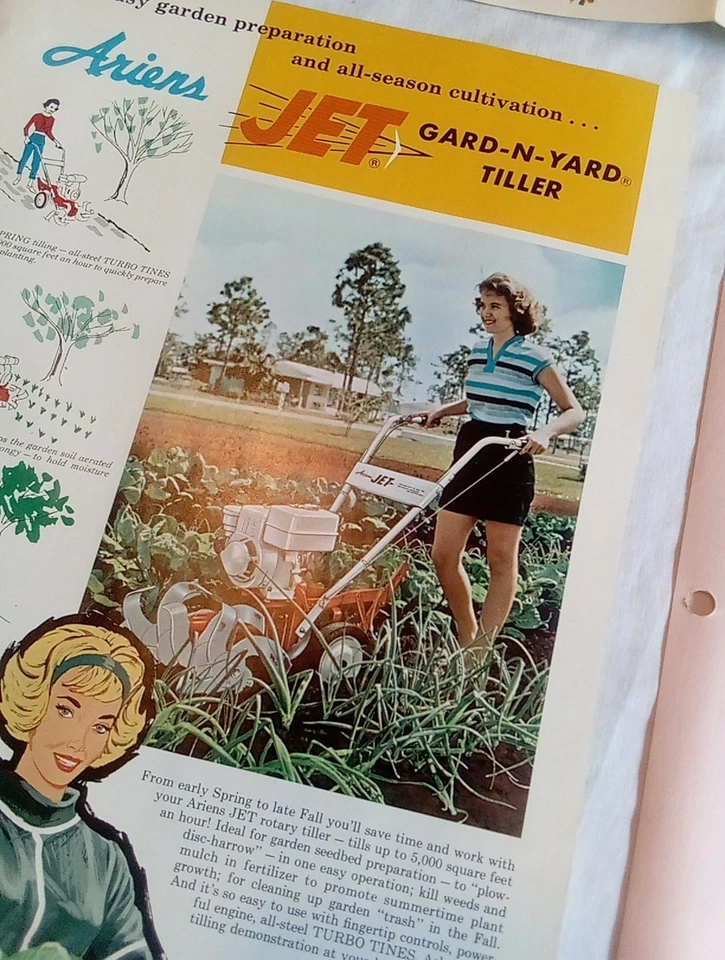 Lote De Colección 7 ARIENS Jet & Rocket Rotary Garden Roto Tiller Folletos y Precios Foto 3 de 4
