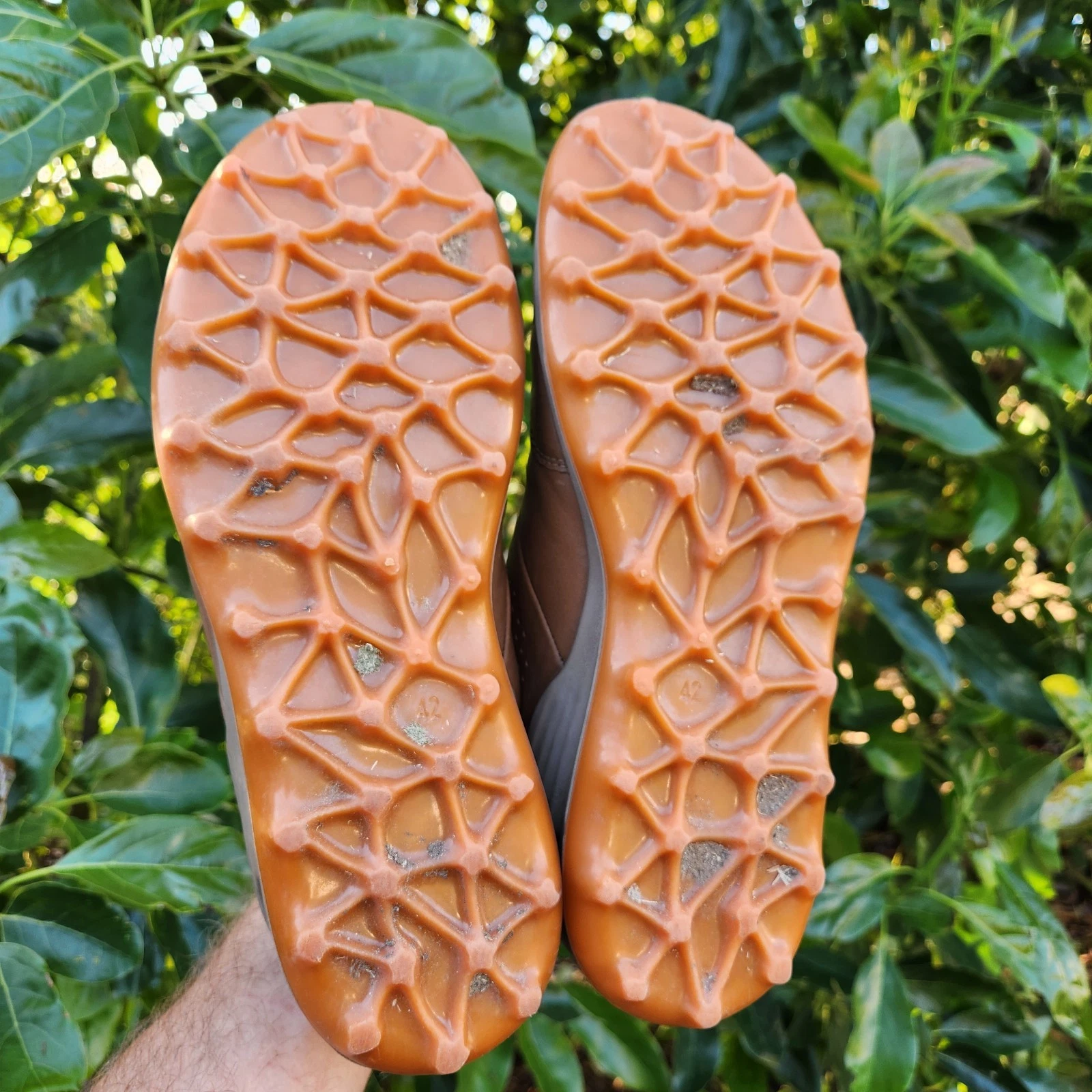 Scarpe da golf Ecco Hydromax 42 (US 8 8.5) in pelle marrone senza punte